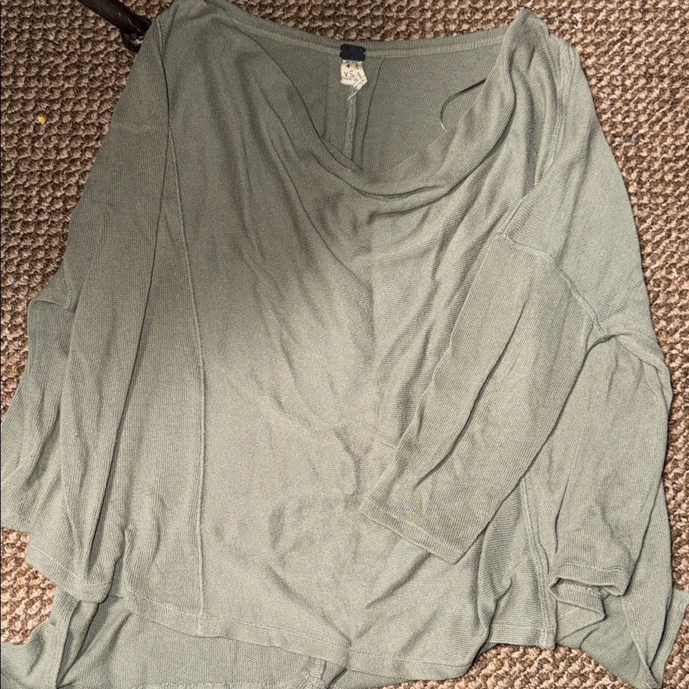 We The Free Oversized Sage Green Lightweight Pullover